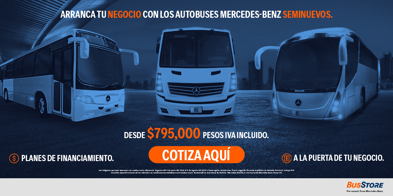 Arranca tu negocio con los Autobuses Mercedes-Benz Seminuevos desde $795,000 pesos iva incluido. Cotiza aquí.